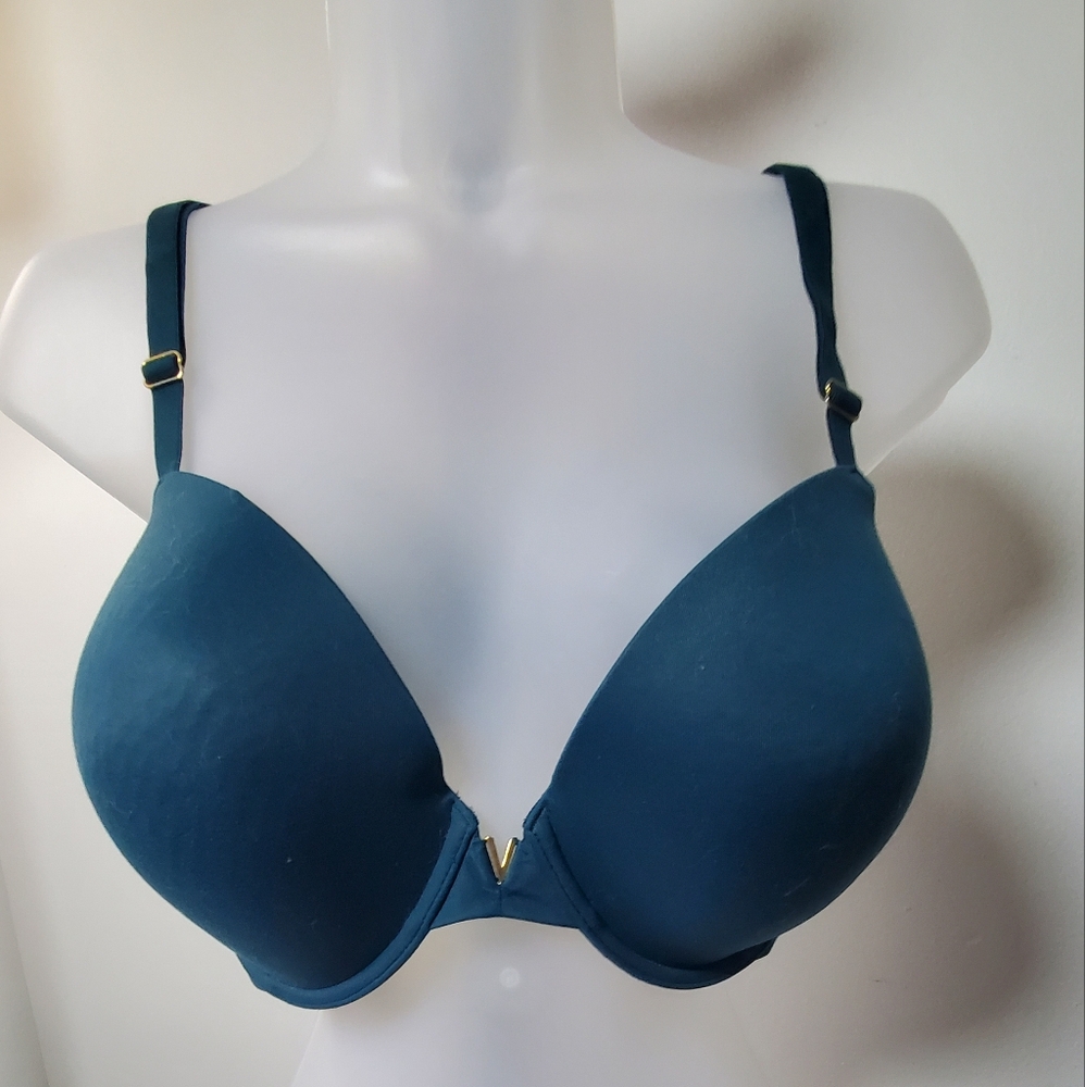 Victoria Secret Teal Underwire Bra with Thick Clasp Size 40D